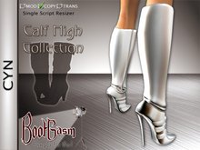 Bootgasm Cyn Metallic Calf High Boots Silver