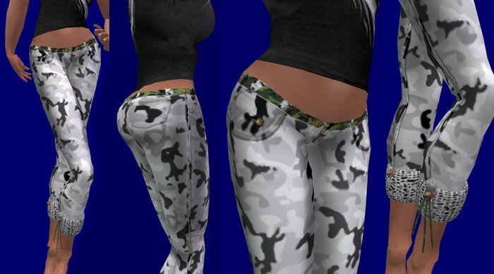 camo capri pants white