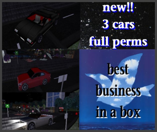 Business in a box with 3 cars
