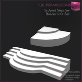 Full Perm 1 prim Sculpted Steps V.2 - Round / Curved Steps - Builder's Kit Set