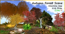 Autumn Scene by Felix 112 Prim mody/copy 30x35m size ( for landscaping skybox garden cave grotto forest herbst tree )
