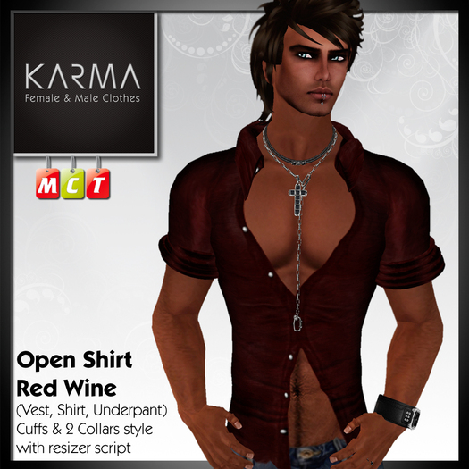 Karma - Open Shirt Red Wine