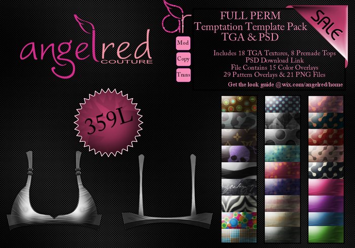 AngelRED - FULL PERM Temptation Top Template Pack