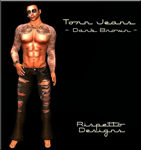 Rispetto Designs - Torn Jeans - Dark Brown