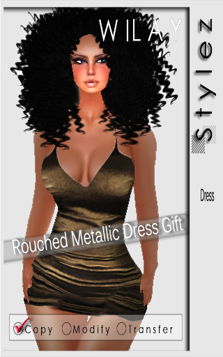 Rouched Metallic Dress Gift DOLLARBIE