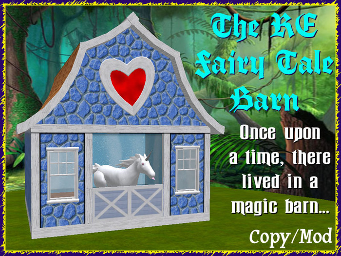 RE Fairy Tale Barn - Blue Stone - A Fun Home For Animals!