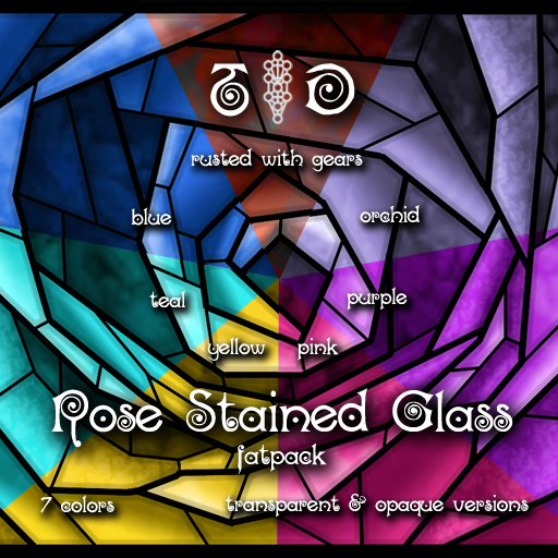 TD Rose Stained Glass textures 7 COLOR DISCOUNT FATPACK