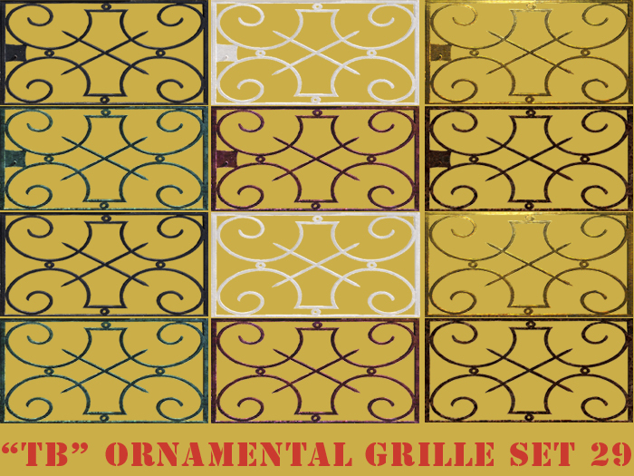 Twice baked 12 textures ornamental grill set 29