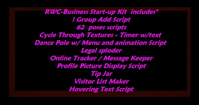 Business Start-up Kit - assorted scripts