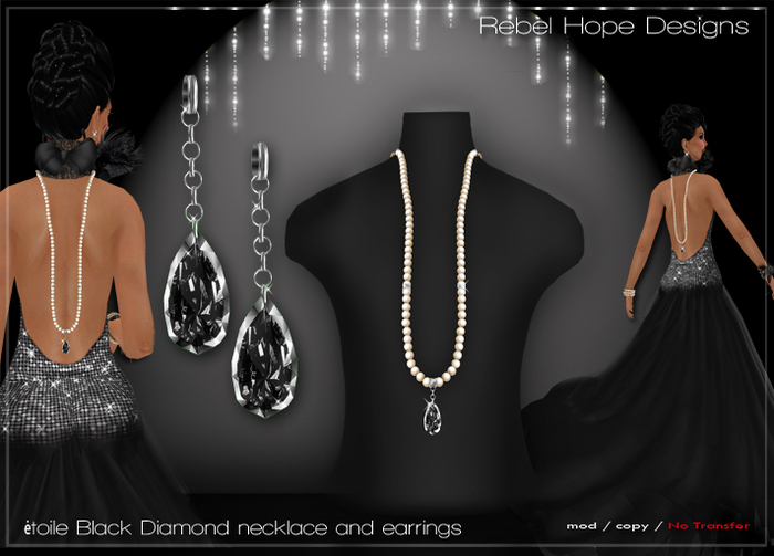 !Rebel Hope Designs - etoile Black Diamond necklace/earrings