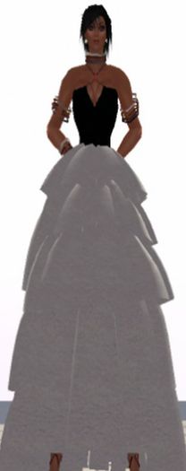 Silk Gown RUEDO Black & White