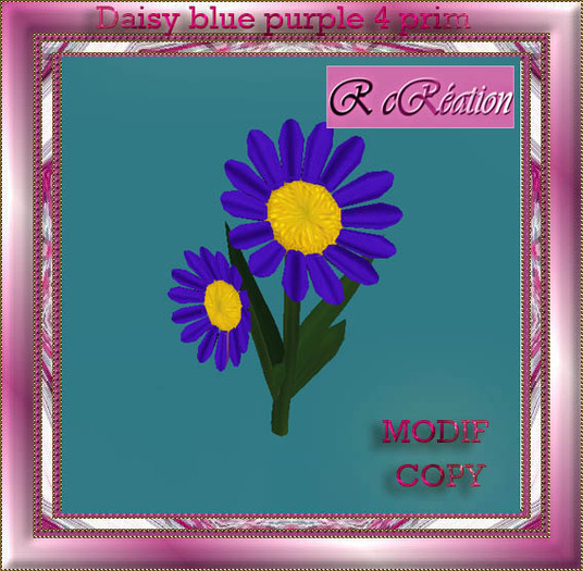 set 2 blue daisy