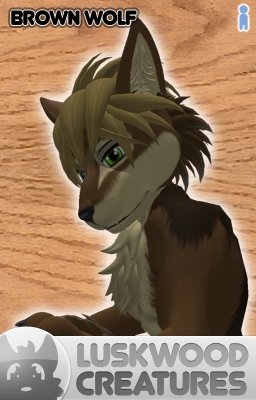 Luskwood Brown Wolf Avatar - (Complete Male Furry Avatar)