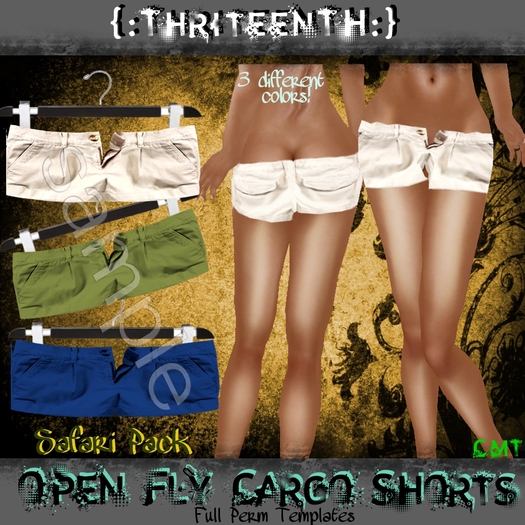 {:ThirteenTH:} OpenFly Cargo Shorts Templates_Safari Pack FULL PERM!