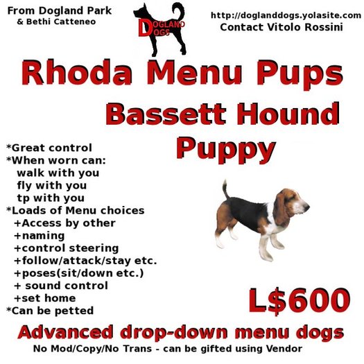 Bassett Puppy- Rhoda Menu Pup (Boxed),1.01