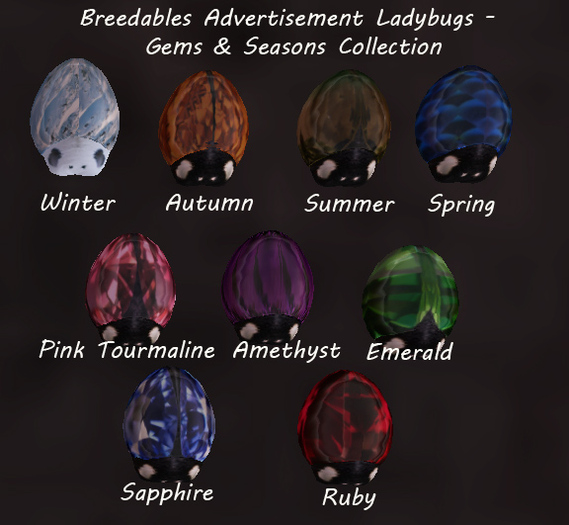 Breedables Advertising Ladybugs Gem & Seasons Collection