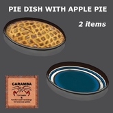 pie dish with apple pie (2 items) - blue set