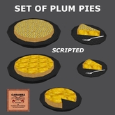 set of plum pies