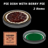 pie dish with berry pie (2 items) - green set