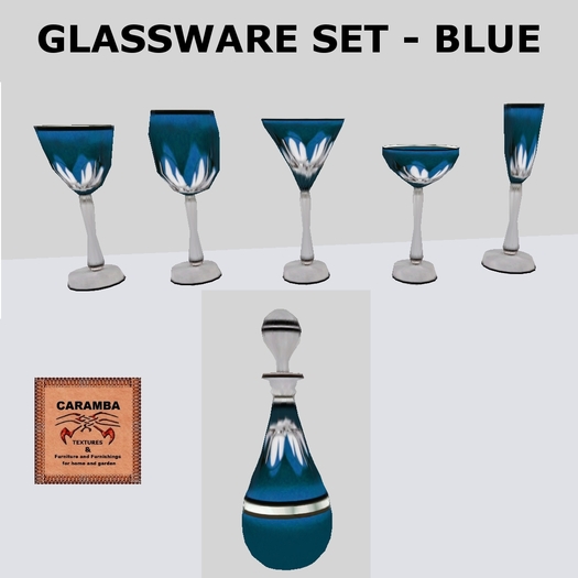 glassware set - blue (mod/copy)