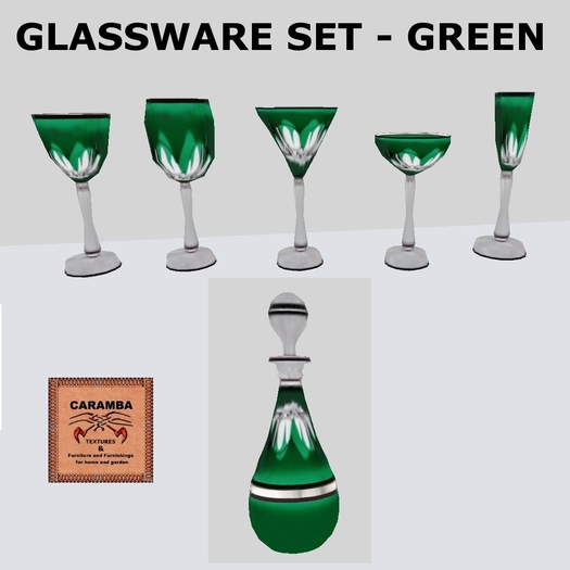 glassware set - green (mod/copy)