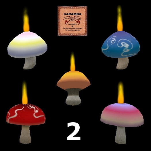 Mushroom candles - pack 2