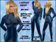 catsuit mesh latex blue fetish shiny