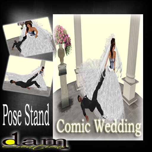 Wedding comic pose