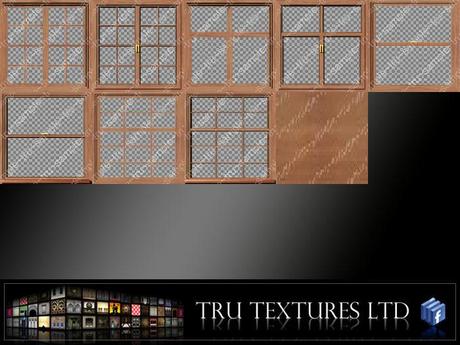 Second Life Marketplace - 23888: 9 x Transparent Cherry Wood Windows ...