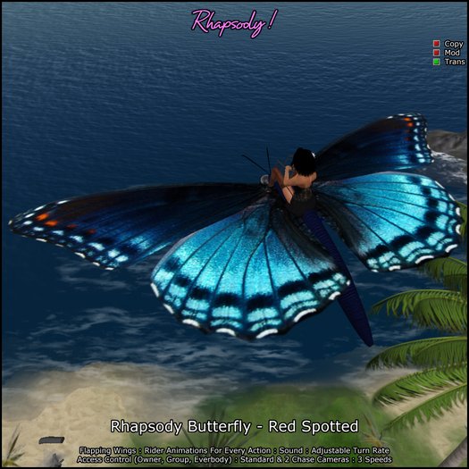 Rhapsody Butterfly (Red Spotted) - Ridable Butterfly