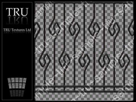 Second Life Marketplace - 24245: 10 Seamless Wrought Black Iron Railing ...