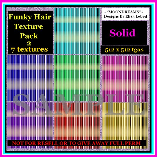 Funky Hair 2 Solid Texture Pack