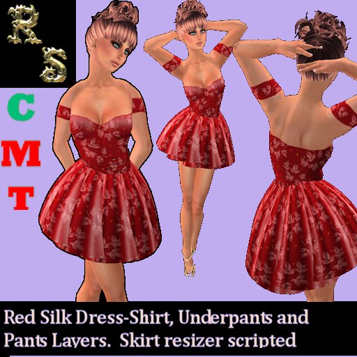 Red Silk Butterfly Dress