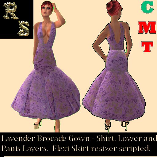 Lavender Brocade Gown