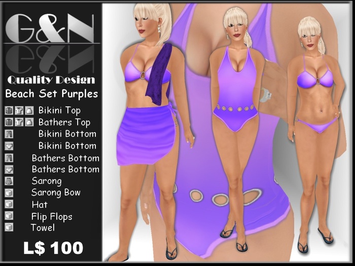 G&N Quality Design G&N Beach Set Purples (Copy Version)