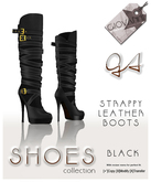 ****GIOVANNI**** NAOMI STRAPPY LEATHER BOOTS - BLACK