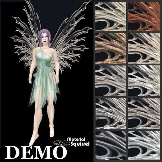 Storm DEMO Wings - Metallics Pack - Flexi Scripted Fairy Wings by Material Squirrel