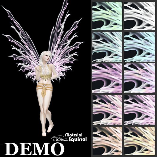 Storm DEMO Wings - Pastels Pack - Flexi Scripted Fairy Wings by Material Squirrel