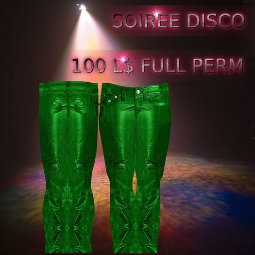 pantalon cuir vert fluo