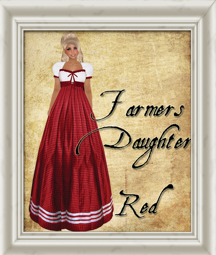 Shabby Chic Farmers Daughter - Red Valentine  Dress - empire