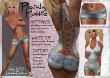 Plainly "Hottie" - Hot Pants & Back Free Tie Top Outfit
