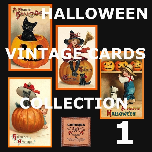 Halloween vintage cards - collection 1 (textures)
