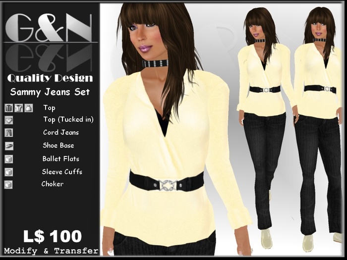 G&N Quality Design Sammy Cord Jeans Set (Copy Version)