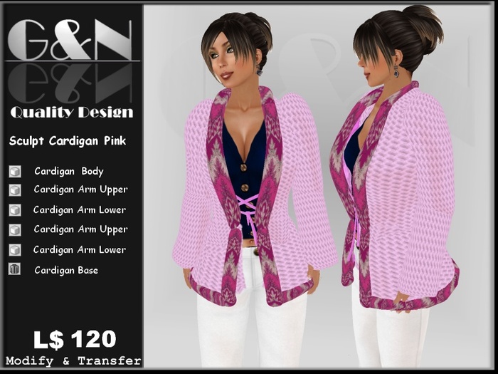 G&N Quality Design Sculpty Cardigan Pink (Copy Version)