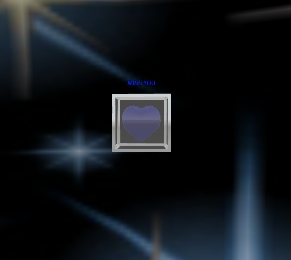 Blue Rotating Heart in Glass Box - MISS YOU