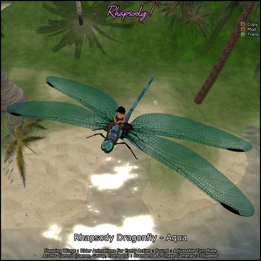 Rhapsody Dragonfly (Aqua) Rideable Dragonfly