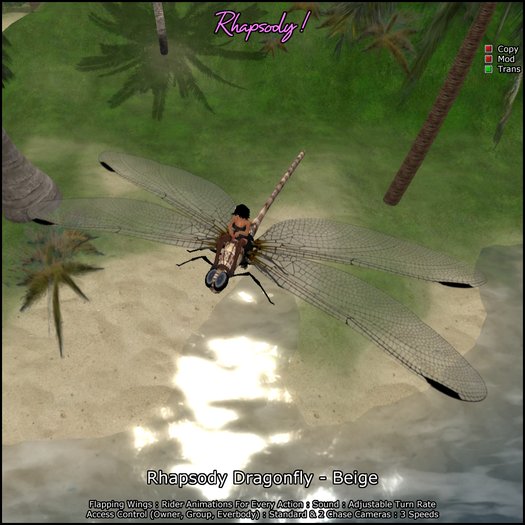 Rhapsody Dragonfly (Beige) Rideable Dragonfly