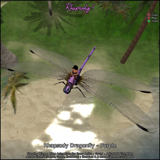 Rhapsody Dragonfly (Purple) Rideable Dragonfly