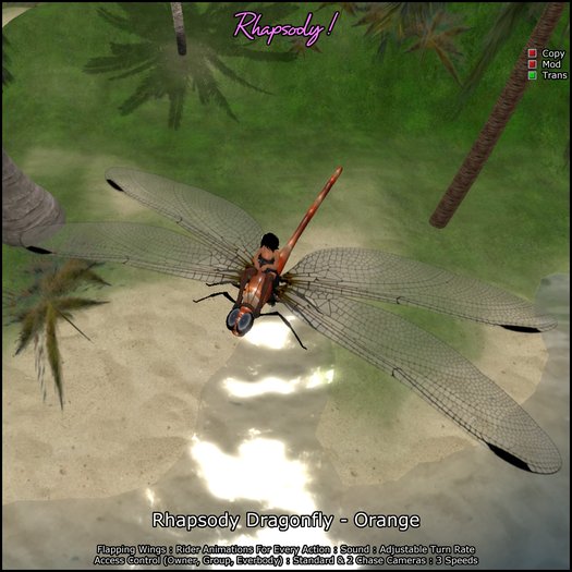 Rhapsody Dragonfly (Orange) Rideable Dragonfly