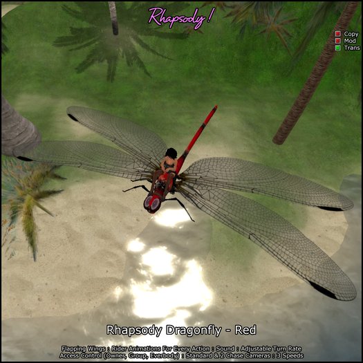 Rhapsody Dragonfly (Red) Rideable Dragonfly